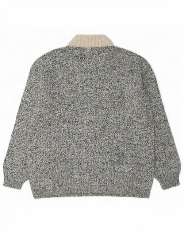 Vintage Womens Turtle Neck Jumper Sweater UK 18 XL Blue Flecked