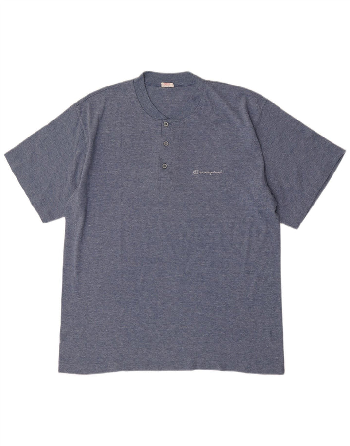 Champion Mens T-Shirt Top XL Blue Flecked Cotton