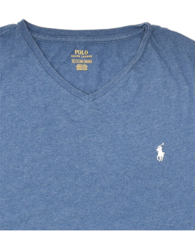 POLO RALPH LAUREN Mens Tall T-Shirt Top XL Blue Cotton | Vintage Polo Ralph Lauren | Thrift | Second-Hand Polo Ralph Lauren | Used Clothing | Messina Hembry 