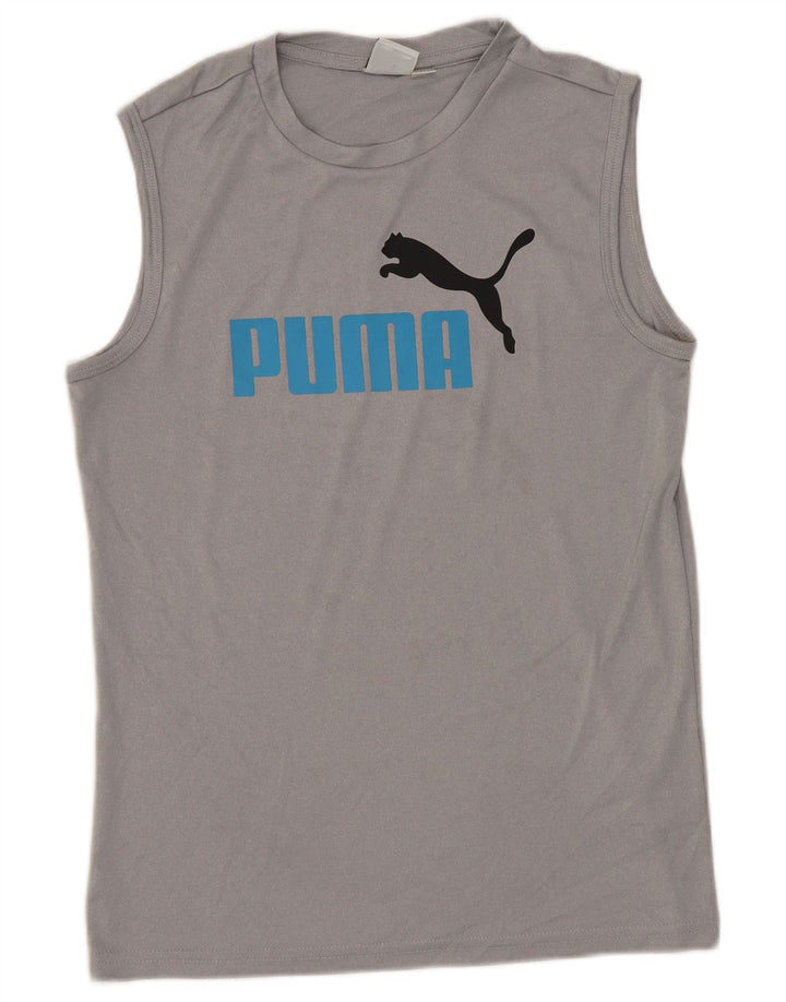 Puma Boys Graphic Vest Top 10-11 Years Medium  Grey Polyester