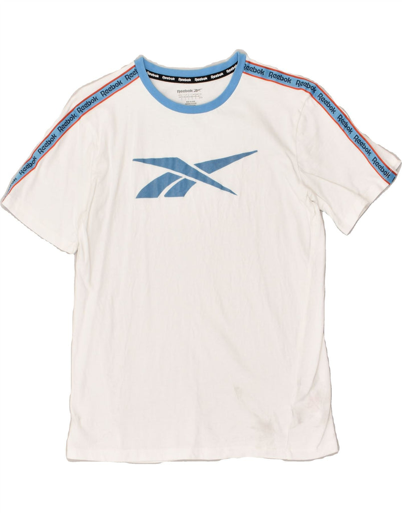 REEBOK Boys Graphic T-Shirt Top 13-14 Years White Cotton | Vintage Reebok | Thrift | Second-Hand Reebok | Used Clothing | Messina Hembry 