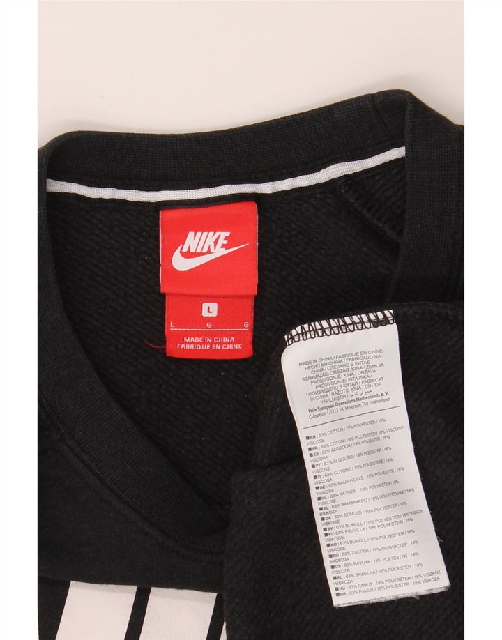 NIKE Womens Graphic Sweatshirt Jumper UK 16 Large Black Cotton Vintage Nike and Second-Hand Nike from Messina Hembry 