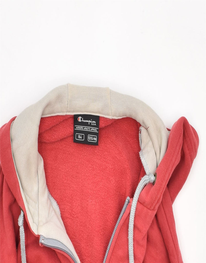 CHAMPION Boys Graphic Zip Hoodie Sweater 13-14 Years Red Cotton | Vintage | Thrift | Second-Hand | Used Clothing | Messina Hembry 