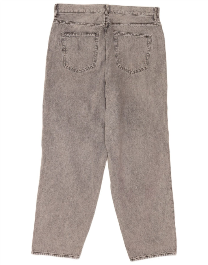 Zara Mens Straight Jeans EU 44 Large W34 L30 Grey Cotton