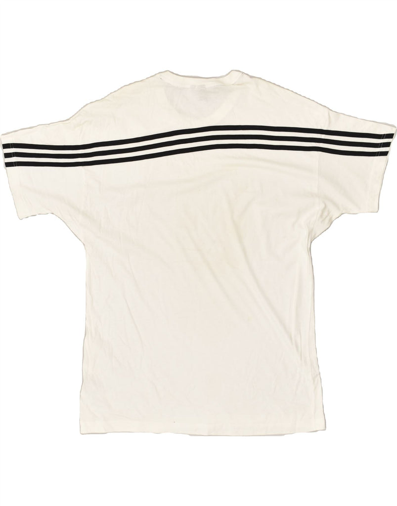 ADIDAS Mens T-Shirt Top Large Off White Cotton | Vintage Adidas | Thrift | Second-Hand Adidas | Used Clothing | Messina Hembry 