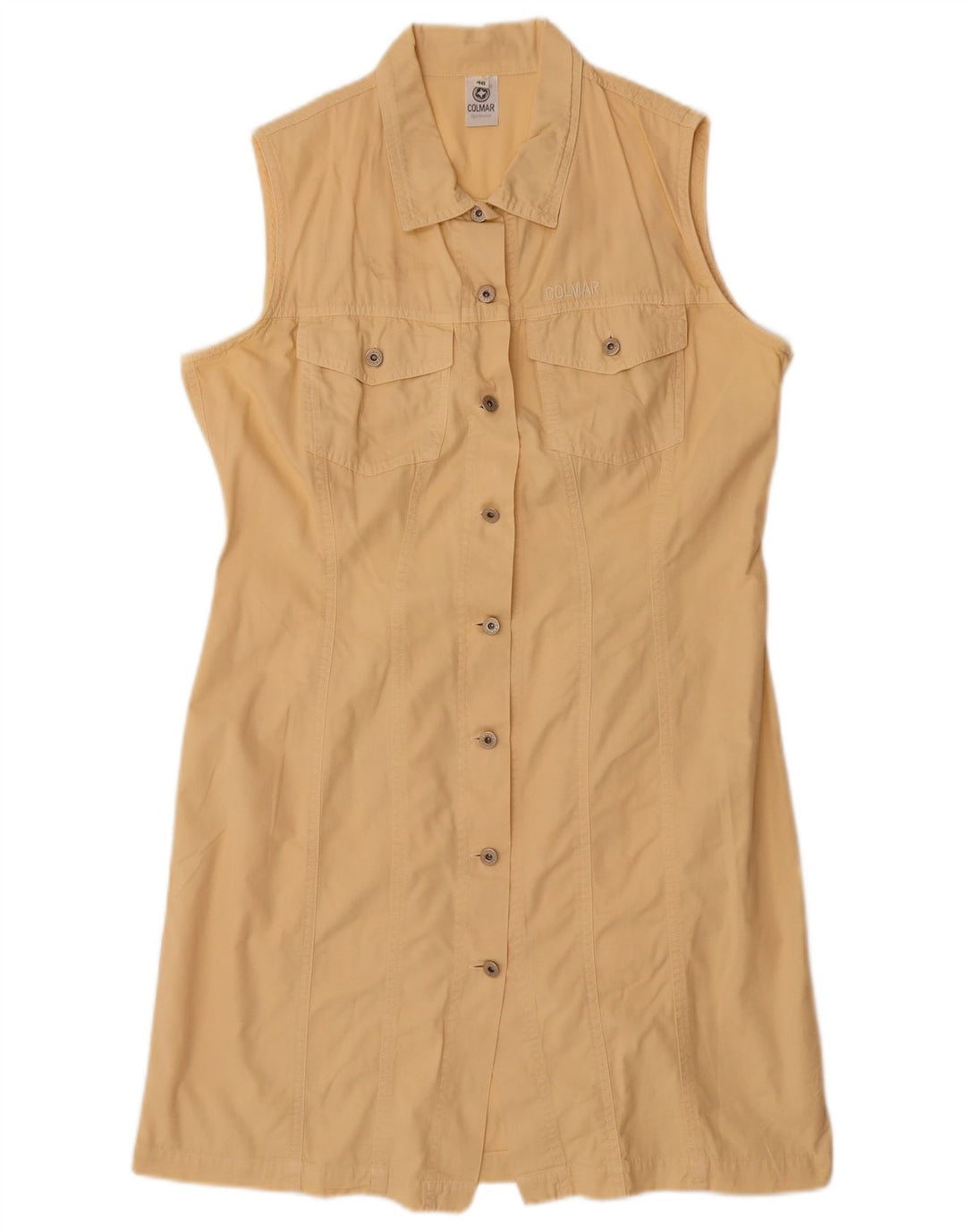 Colmar Womens Sleeveless Shirt Dress IT 46 Large Beige