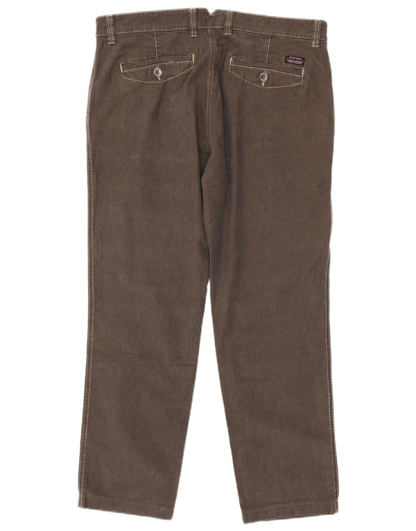 North Sails Mens Straight Chino Trousers IT 52 XL W34 L29 Brown Herringbone