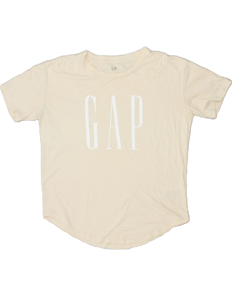 GAP Womens Oversized Graphic T-Shirt Top UK 14 Medium Off White Cotton Vintage Gap and Second-Hand Gap from Messina Hembry 