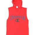 Champion Mens Hooded Graphic Vest Top Medium Red Cotton