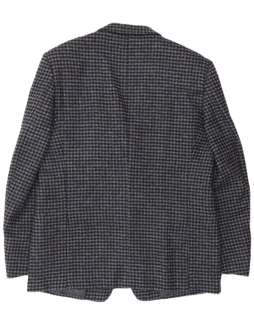 Vintage Mens 2 Button Blazer Jacket IT 56 3XL Blue Houndstooth Virgin Wool