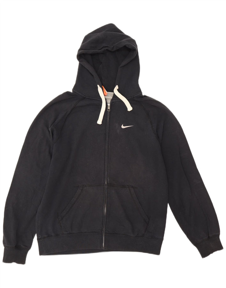 Nike Mens Graphic Zip Hoodie Sweater Medium Navy Blue Cotton