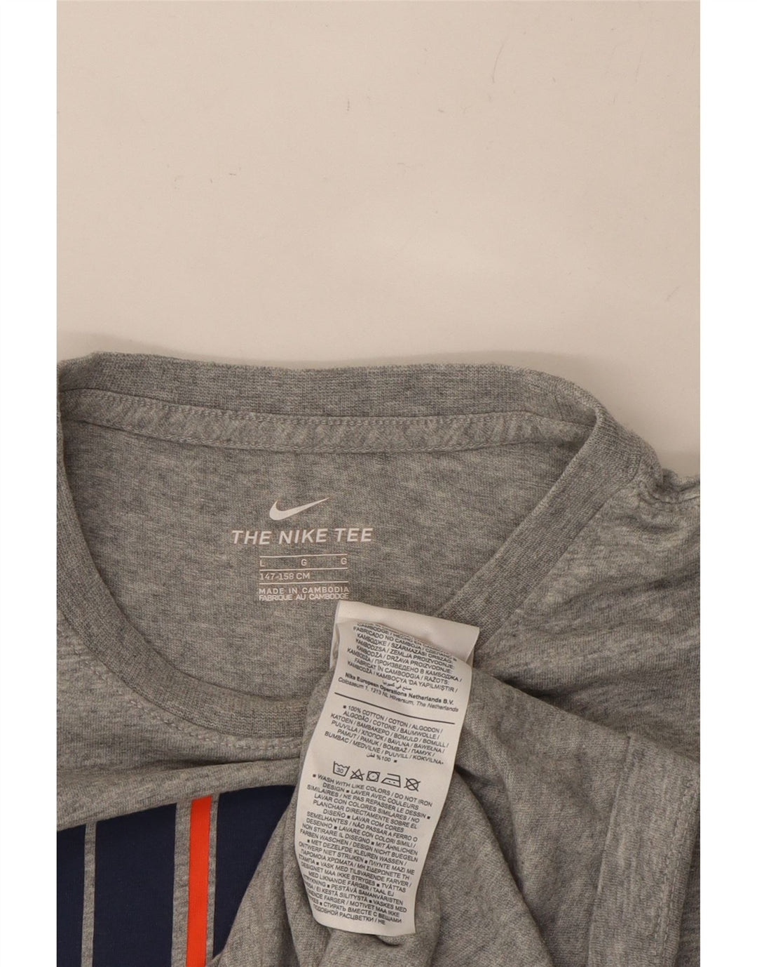 NIKE Boys Graphic T-Shirt Top 12-13 Years Large Grey Cotton