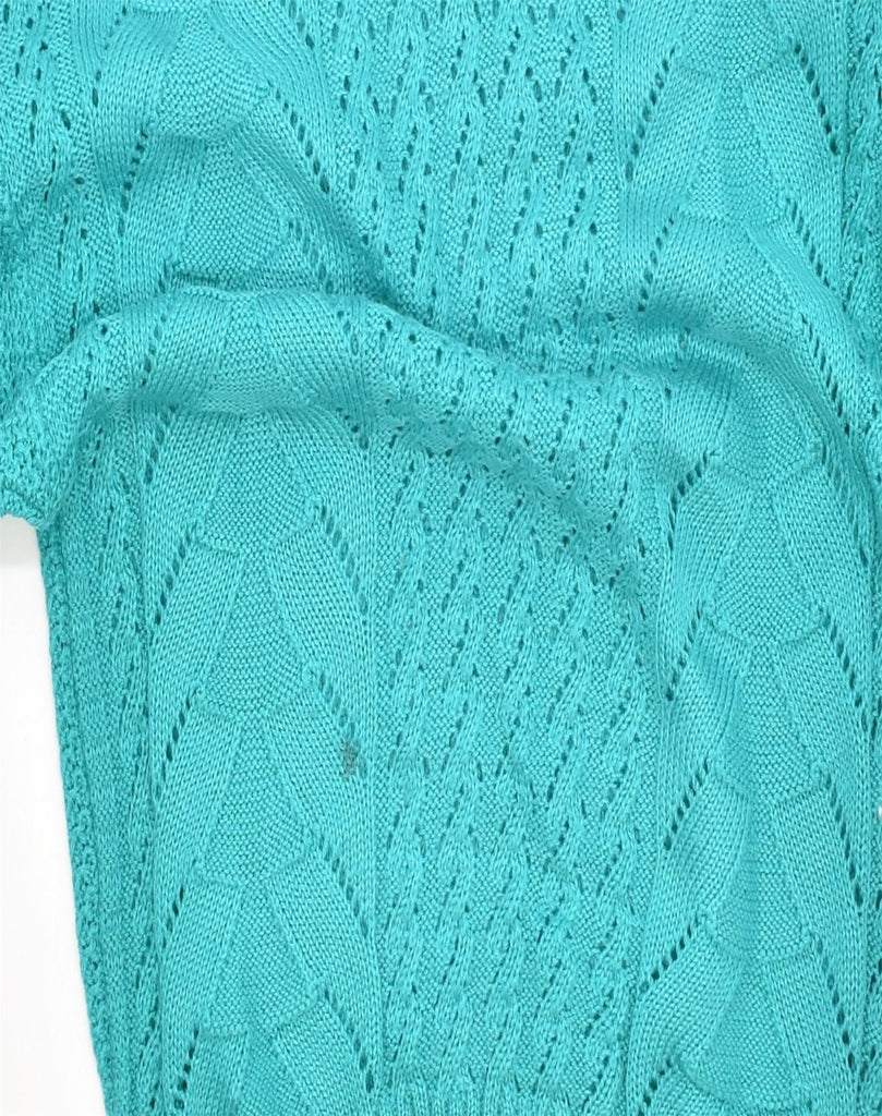 VINTAGE Womens Crew Neck Jumper Sweater UK 16 Large Turquoise Wool | Vintage | Thrift | Second-Hand | Used Clothing | Messina Hembry 