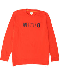 MUSTANG Mens Graphic Sweatshirt Jumper 2XL Red Cotton