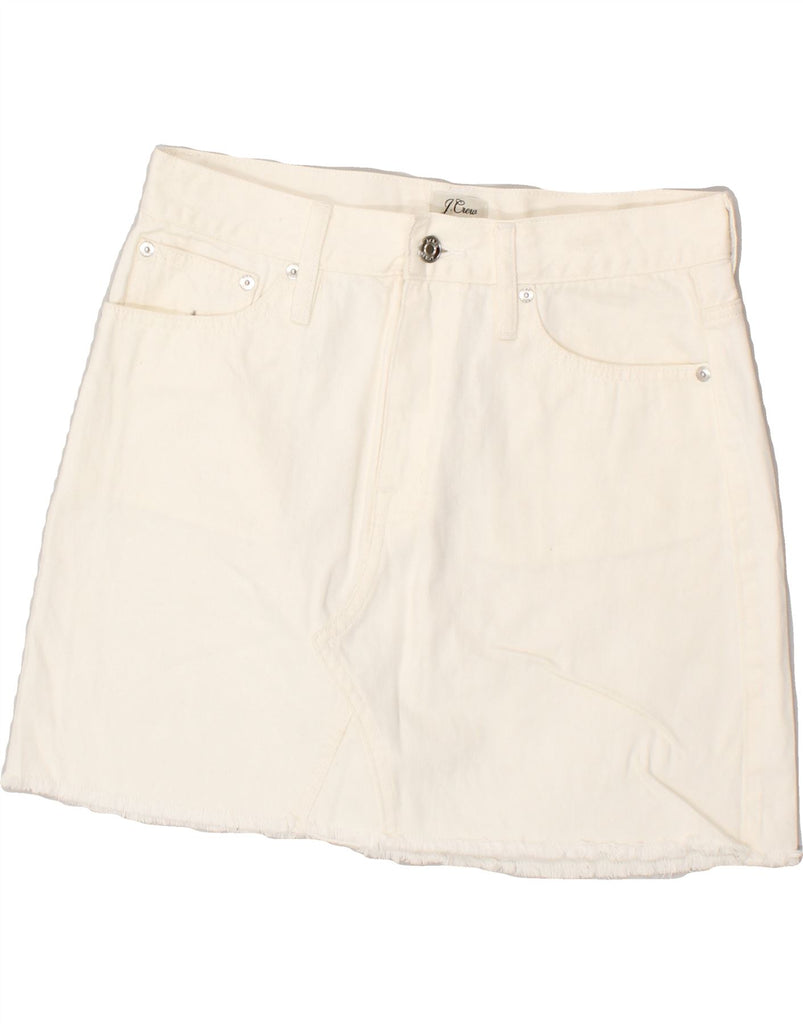 J. CREW Womens Denim Skirt W29 Medium White Cotton | Vintage J. Crew | Thrift | Second-Hand J. Crew | Used Clothing | Messina Hembry 