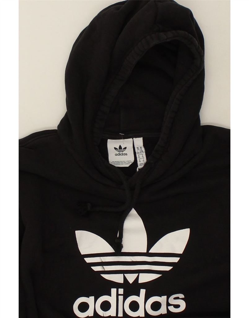 ADIDAS Mens Graphic Hoodie Jumper XL Black Cotton | Vintage Adidas | Thrift | Second-Hand Adidas | Used Clothing | Messina Hembry 