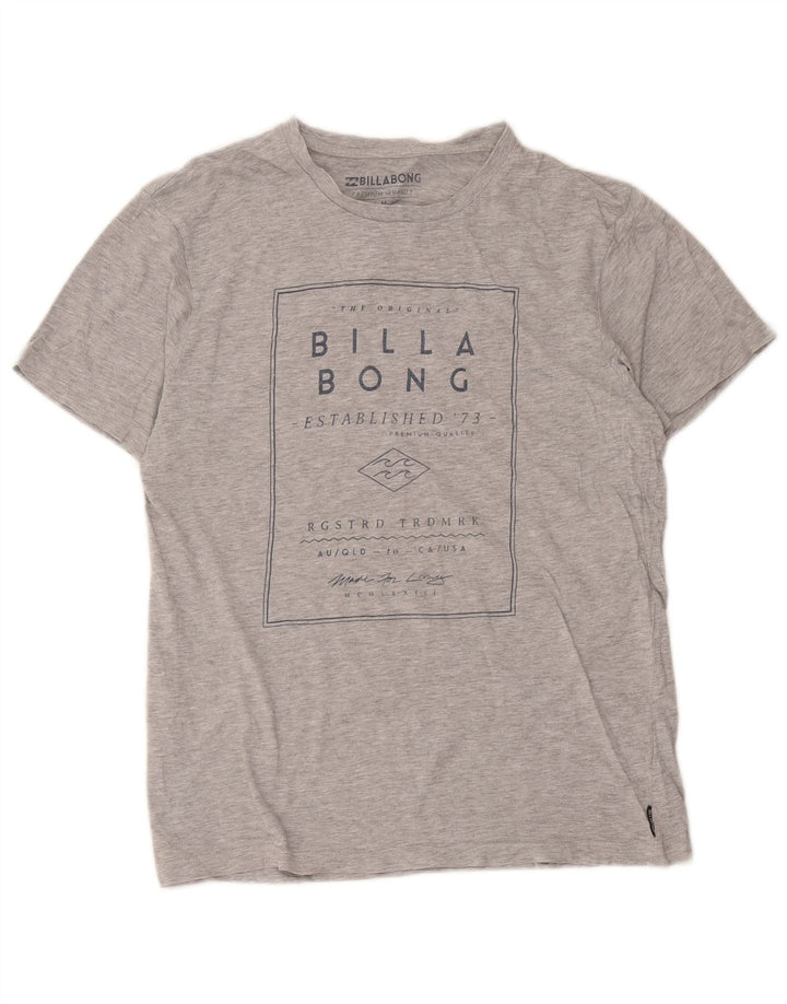 Billabong Mens Graphic T-Shirt Top Medium Grey Flecked Cotton