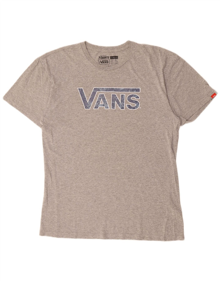 VANS Mens Classic Fit Graphic T-Shirt Top Large Grey Cotton