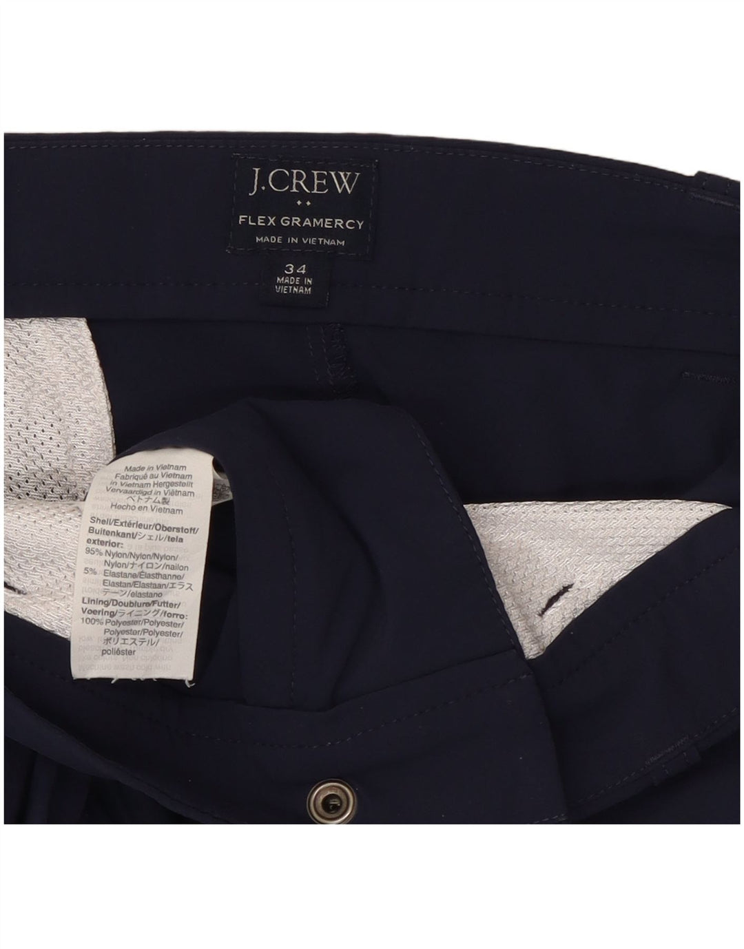 J. Crew Womens Gramercy Chino Shorts W34 Large Navy Blue Nylon