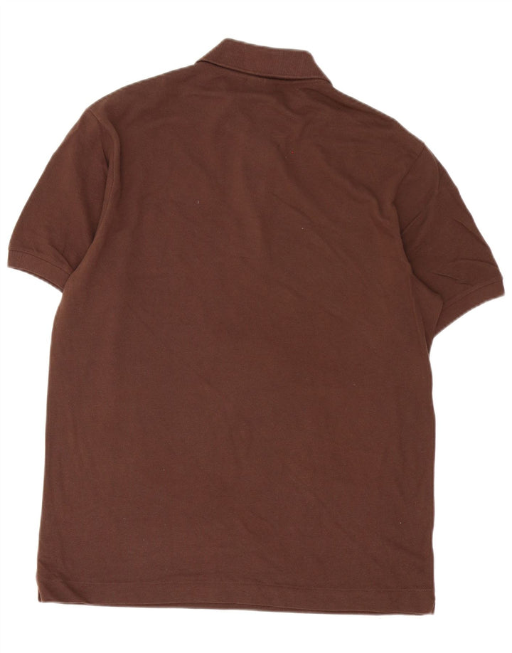 Lacoste Mens Polo Shirt Size 4 Medium Brown Cotton