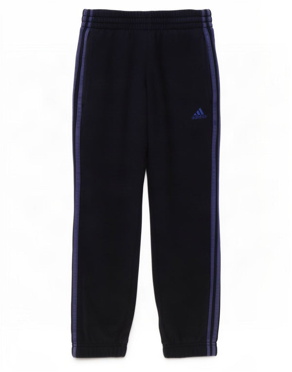 Adidas Boys Tracksuit Trousers Joggers 9-10 Years Navy Blue Cotton