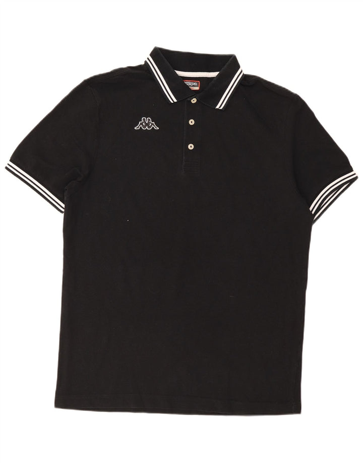 Kappa Mens Polo Shirt Large Black Striped