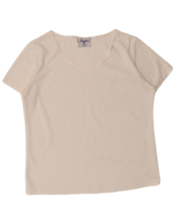 AUSTRALIAN L'ALPINA Womens T-Shirt Top IT 46 Large White Polyester