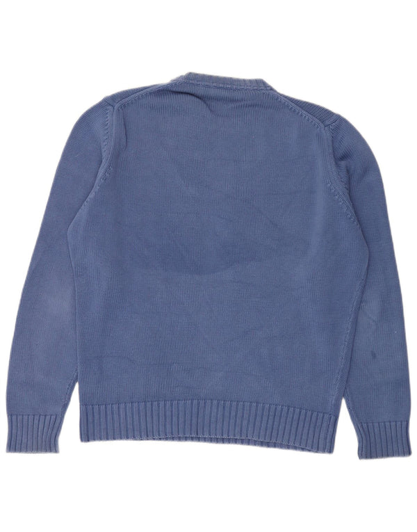 Zara Mens Crew Neck Jumper Sweater Medium Blue Cotton