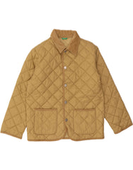 BENETTON Boys Quilted Jacket 9-10 Years Large Beige Polyamide