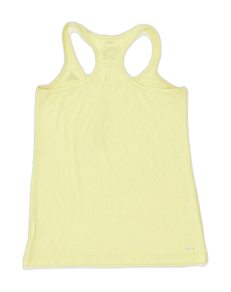 ADIDAS Womens Vest Top UK 8/10 Small Yellow Polyester | Vintage Adidas | Thrift | Second-Hand Adidas | Used Clothing | Messina Hembry 