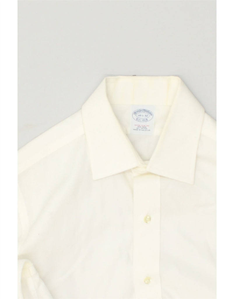 BROOKS BROTHERS Mens Formal Shirt Size 14 1/2 Small White Cotton | Vintage Brooks Brothers | Thrift | Second-Hand Brooks Brothers | Used Clothing | Messina Hembry 