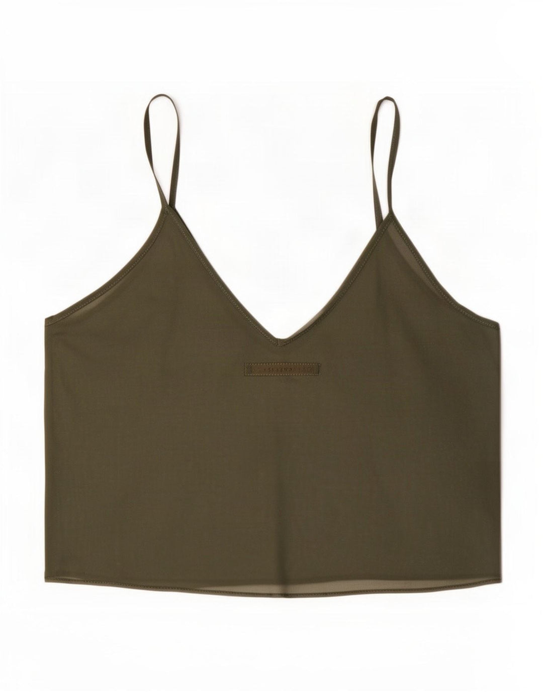 Zara Womens See Through Crop Top UK 12 Medium Khaki