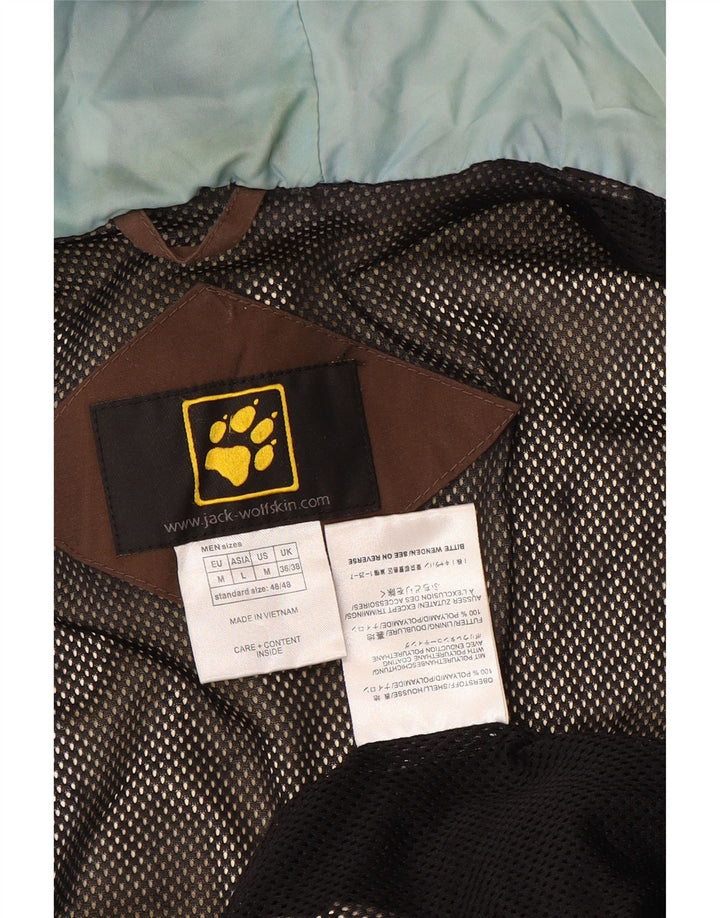 Jack Wolfskin Mens Hooded Rain Jacket UK 36/38 Medium Brown Polyamide