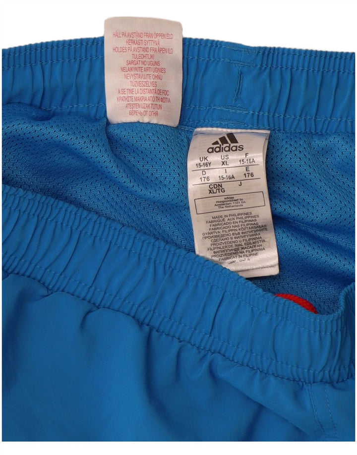 Adidas Boys Graphic Swimming Shorts 15-16 Years Blue Polyester