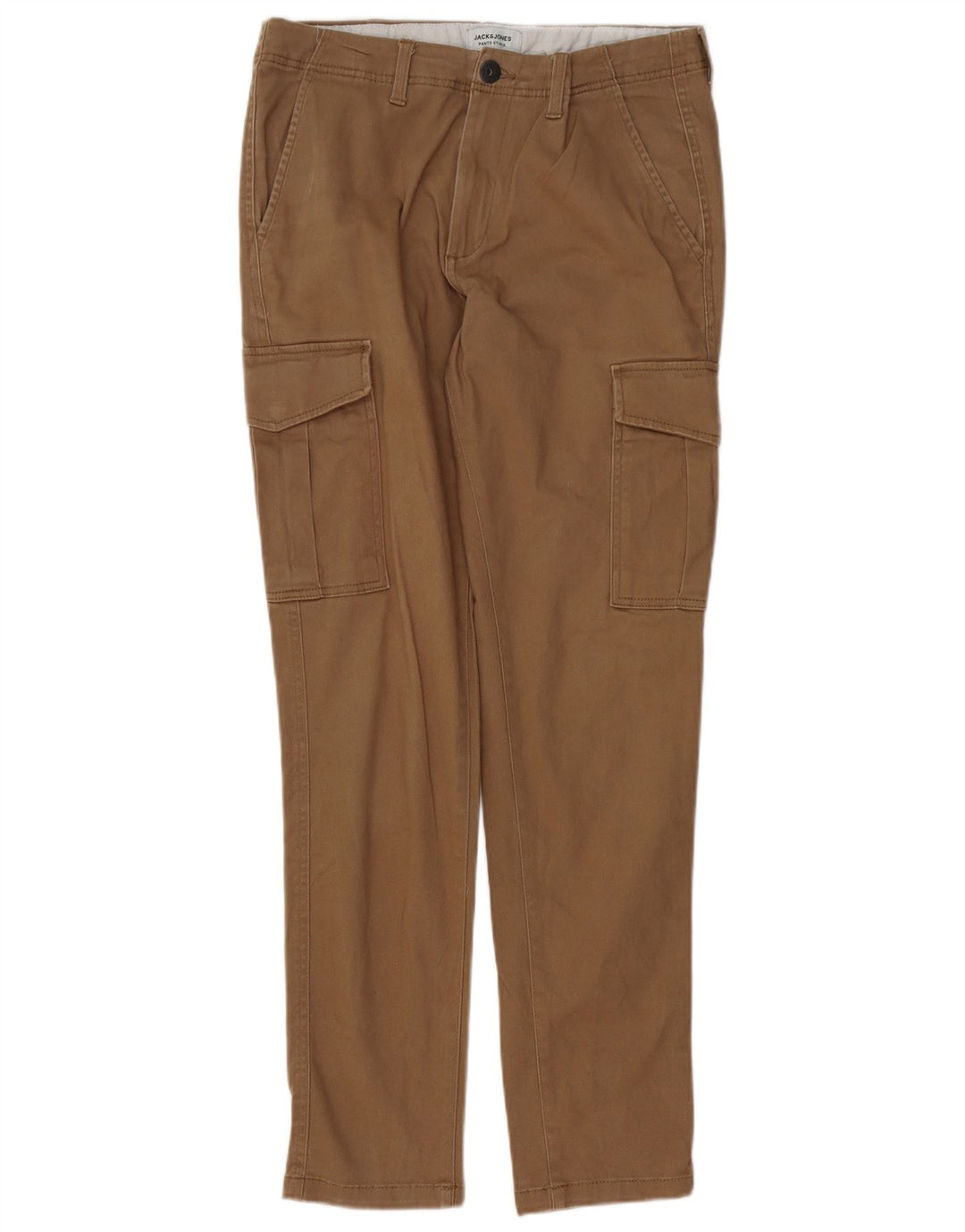 Jack & Jones Mens Slim Cargo Trousers W32 L30 Brown Cotton