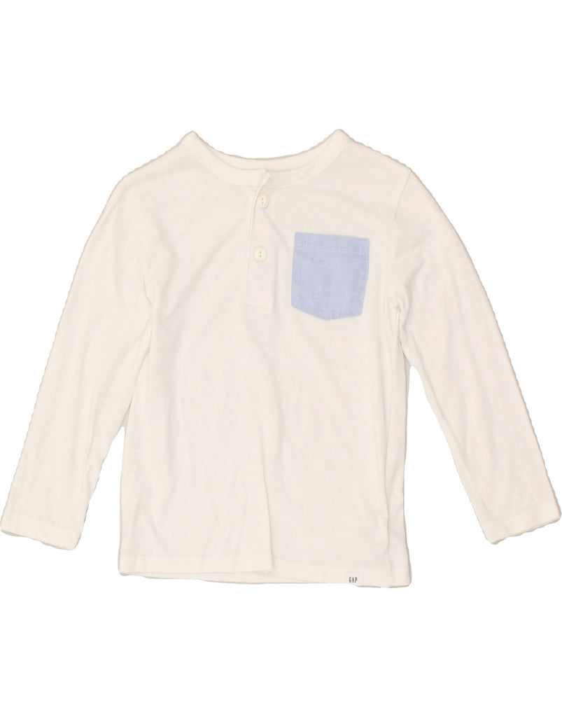 GAP Boys Top Long Sleeve 3-4 Years White Cotton | Vintage Gap | Thrift | Second-Hand Gap | Used Clothing | Messina Hembry 