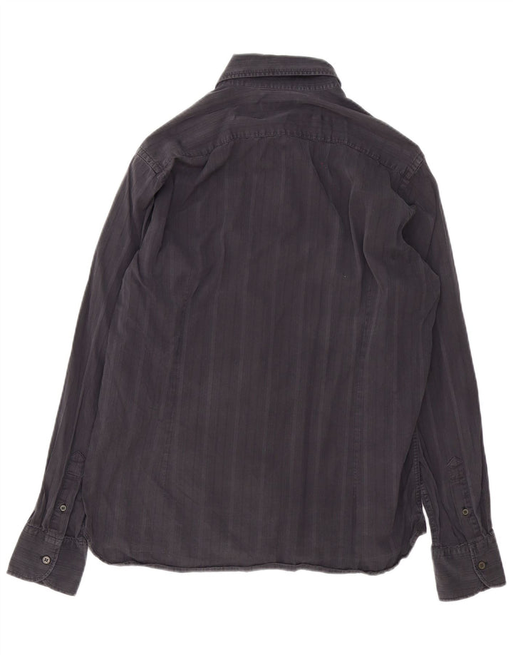 TED BAKER Mens Shirt Size 4 Large Black Pinstripe