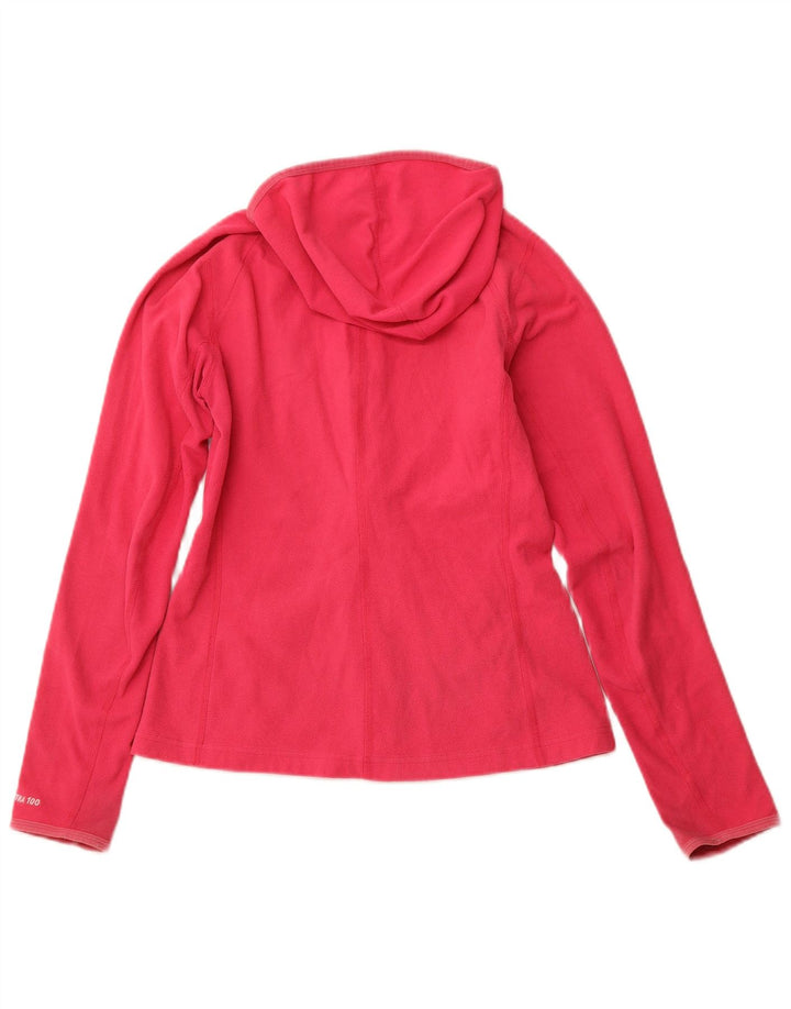 THE NORTH FACE Womens Hooded Fleece Jacket UK 10 Small Pink Polyester