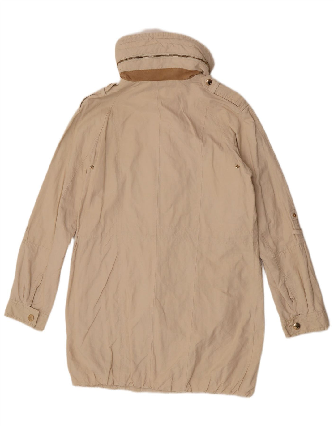 Massimo Dutti Womens Hooded Parka Jacket UK 10 Small Beige