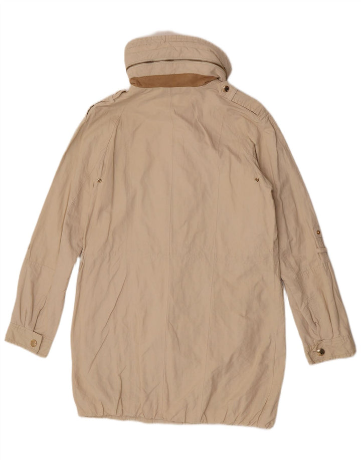 Massimo Dutti Womens Hooded Parka Jacket UK 10 Small Beige
