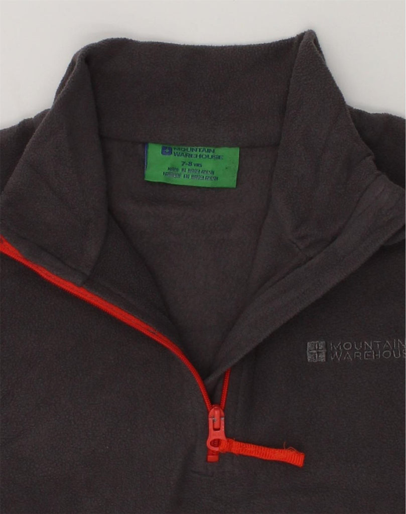 MOUNTAIN WAREHOUSE Boys Zip Neck Fleece Jumper 7-8 Years Grey Polyester | Vintage Mountain Warehouse | Thrift | Second-Hand Mountain Warehouse | Used Clothing | Messina Hembry 