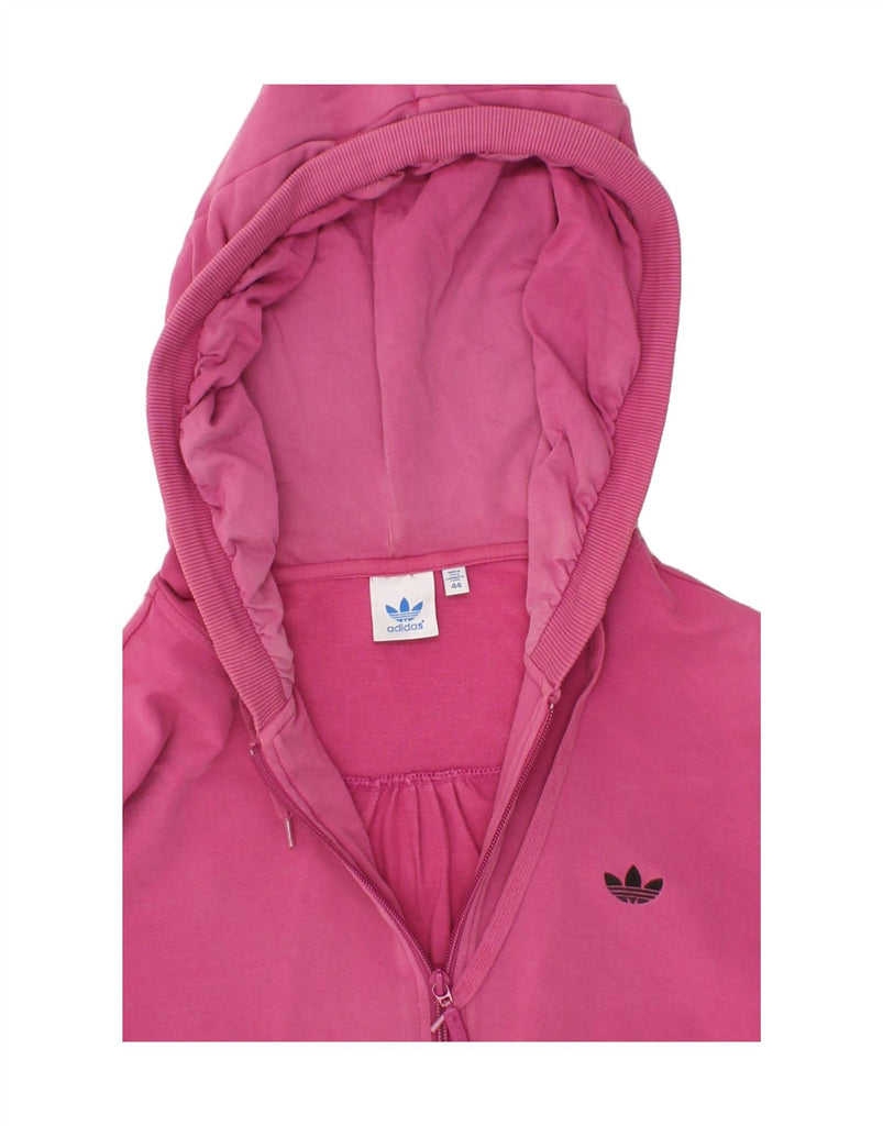 ADIDAS Womens Zip Hoodie Sweater IT 44 Medium Pink Cotton Vintage Adidas and Second-Hand Adidas from Messina Hembry 