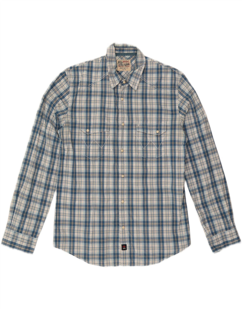 WRANGLER Mens Shirt Medium Blue Check Cotton Vintage Wrangler and Second-Hand Wrangler from Messina Hembry 
