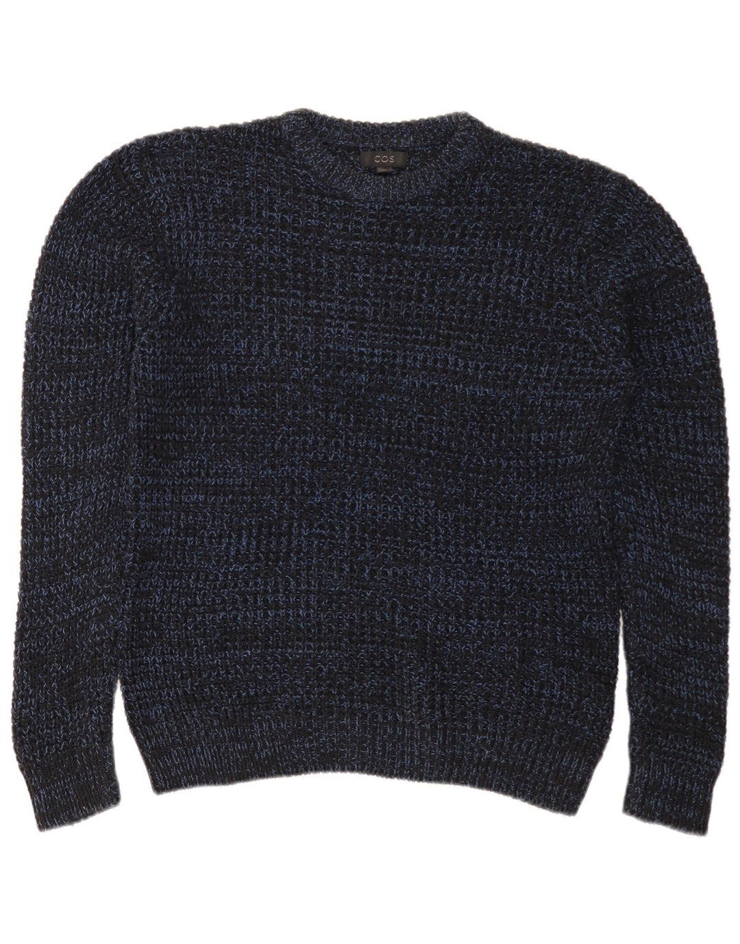 Cos Mens Crew Neck Jumper Sweater Small Navy Blue Flecked Cotton