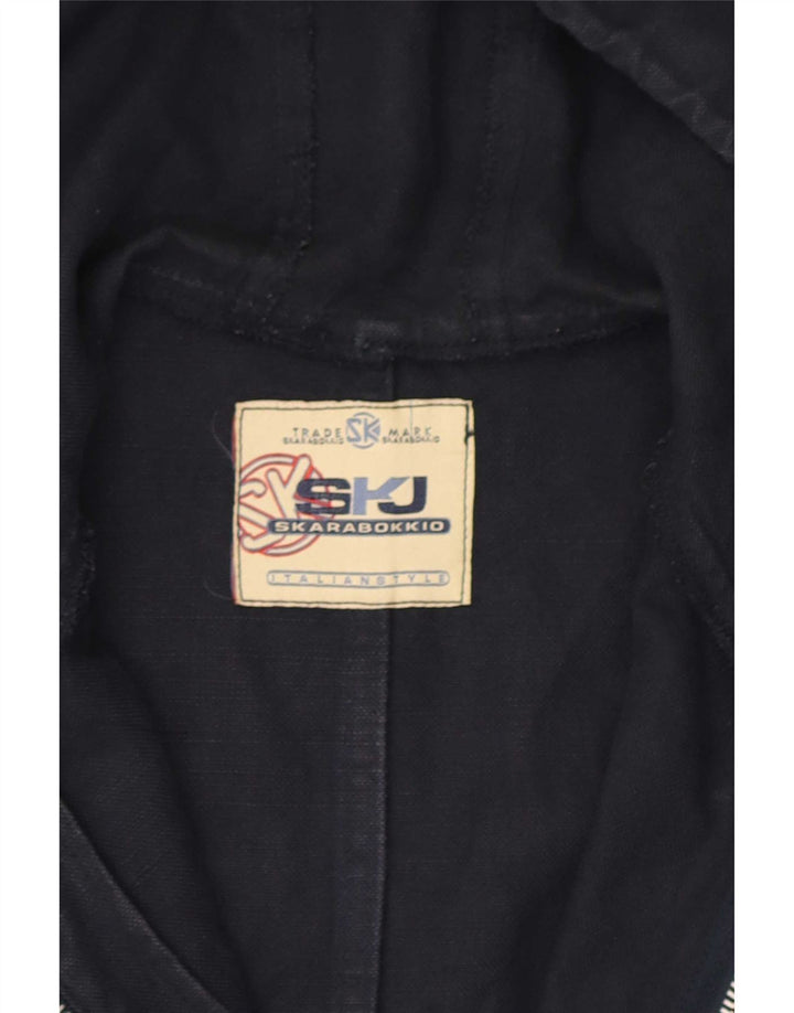 Vintage Mens Hooded Utility Jacket UK 38 Medium Navy Blue