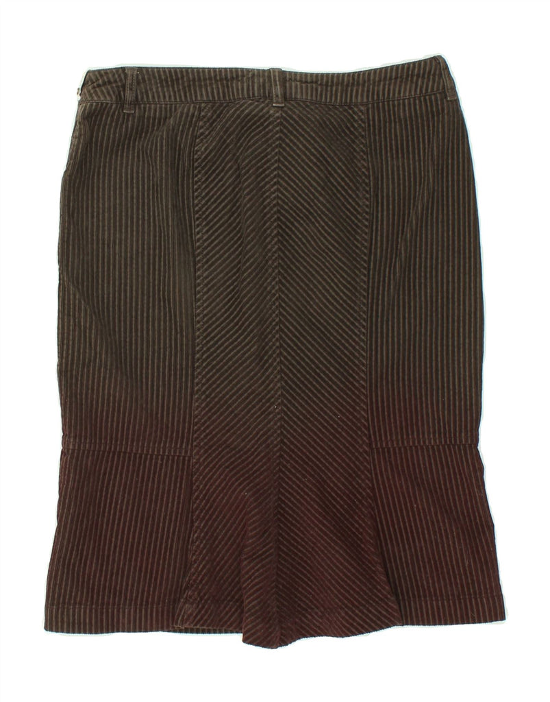 TRUSSARDI Womens Corduroy Skirt IT 40 Small W28 Grey Striped Cotton | Vintage Trussardi | Thrift | Second-Hand Trussardi | Used Clothing | Messina Hembry 