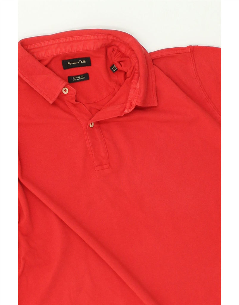 MASSIMO DUTTI Mens Casual Fit Polo Shirt XL Red Cotton | Vintage Massimo Dutti | Thrift | Second-Hand Massimo Dutti | Used Clothing | Messina Hembry 