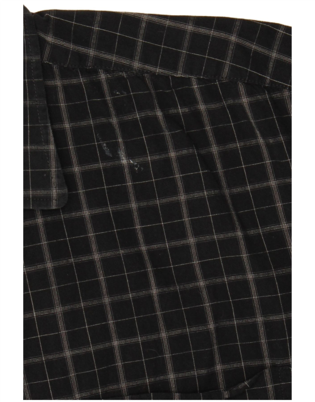 Pierre Cardin Mens Short Sleeve Shirt Medium Black Check Cotton