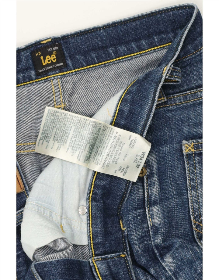 Lee Mens Blake Straight Jeans W34 L28 Blue Cotton