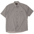 Pierre Cardin Mens Short Sleeve Regular Fit Shirt XL Grey Chevron Polyester